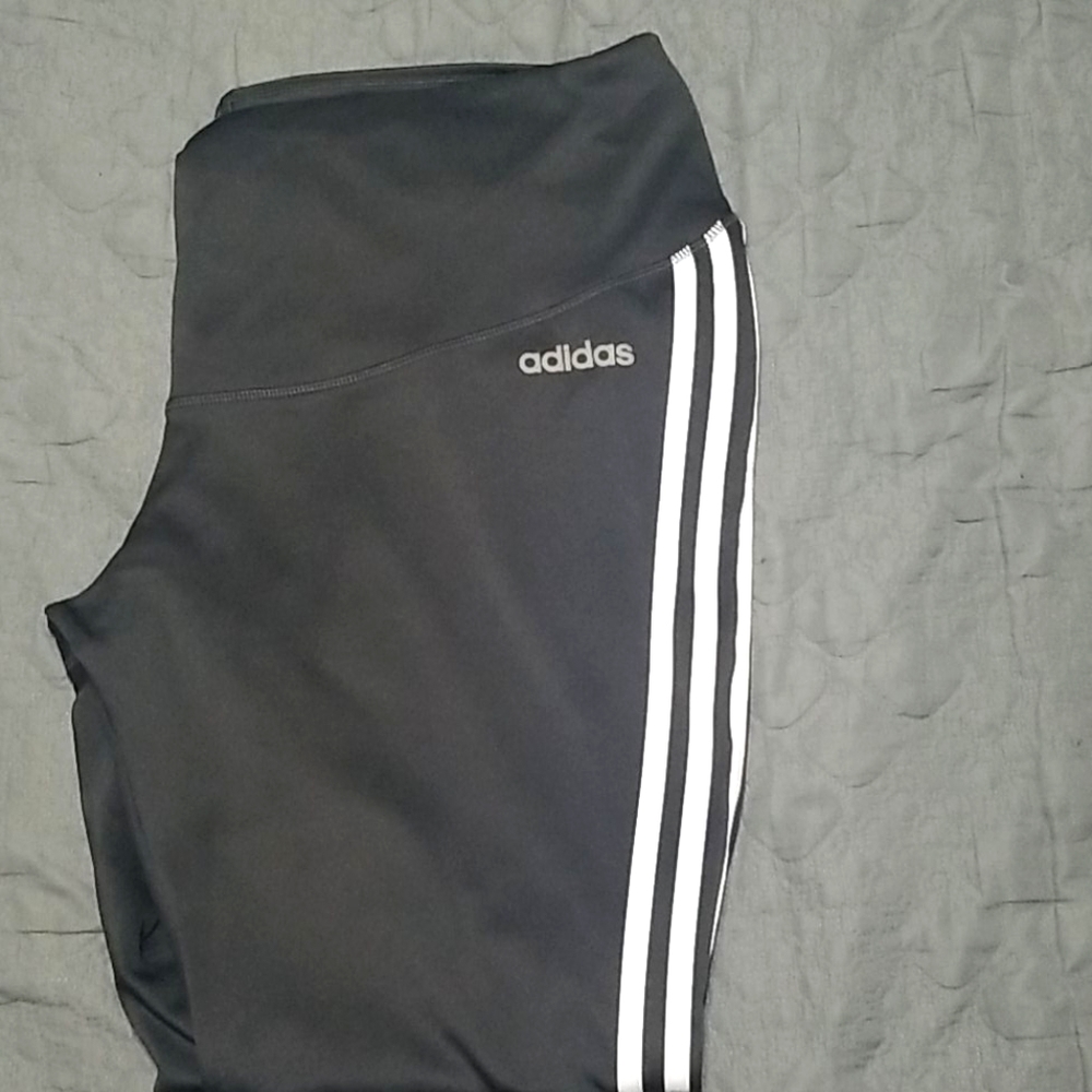 Long black Adidas workout leggings